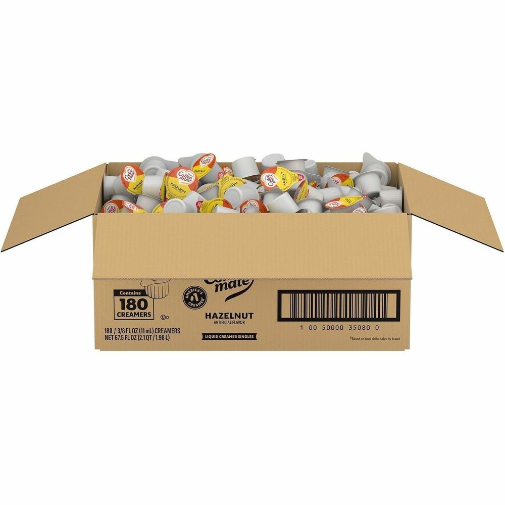 NES35080 - Delight your employees, customers and guests by offering Coffee mate liquid creamer in your workplace, breakroom or kitchen. Single-serve cups in a convenient dispenser are great for your breakroom or reception area. With this popular creamer in the office, everyone can enjoy coffeehouse indulgence without ever leaving the building. No refrigeration is necessary. Creamer is lactose-free, cholesterol-free and gluten-free.