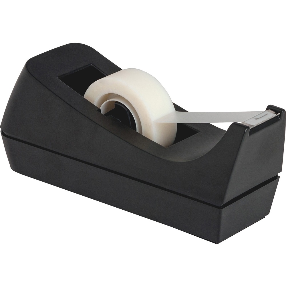 BSN32954 - Economical, desktop tape dispenser is designed for standard 1/2" or 3/4" tape rolls with a 1" core. Dispenser is made of sturdy high-impact plastic with a weighted, nonskid base. Tape is sold separately.