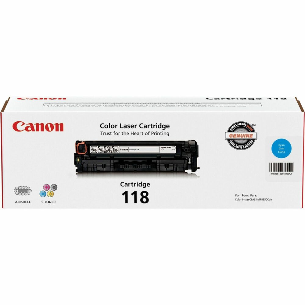 CNMCRTDG118CY - Toner cartridge brings out the best in your text and images. With Canon Genuine Toner cartridges, you can be sure you have the right supplies for your Canon imageClass MF8350CDN, MF8380Cdw and MF8580Cdw. Using Canon Genuine products means a longer life for your Canon equipment, high yields, superior performance and the highest-quality output for your machine. Color cartridge yields approximately 2,900 pages.