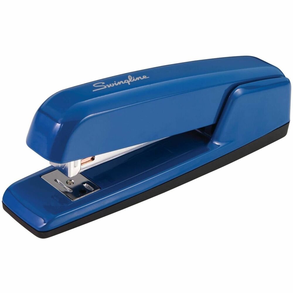 SWI74729 - The 747 is a high-quality, durable metal desktop stapler that is perfect for the office. It is made with top performance in mind with an inner rail, positive locking latch and more to minimize jamming, secure staple placement and deliver reliable stapling that you can count on. Staple as many as 25 sheets at a time. This stapler easily flips open for tacking ability and has a reversible anvil (the metal plate at the base of the staple) for pinning ability to create temporary staples. It is protected with a coating that is treated with an antimicrobial agent to suppress the growth of bacteria and mold as well as preventing the dry coat from degrading. Use with Swingline Premium Staples to ensure high performance.