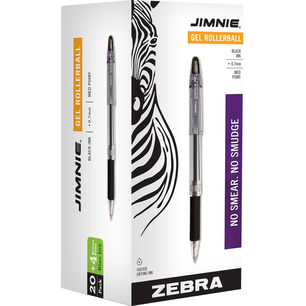 ZEB14410 - Gel ink rollerball pens feature a soft, ribbed rubber grip to ensure constant writing comfort. Each pen offers water-based, smooth-flowing gel ink for scratch-free writing. Acid-free, check-safe ink is archival-quality. See-through barrel provides visible ink color and supply. Grip color corresponds to ink color. Gel rollerball pen is nonrefillable. More from the Manufacturer