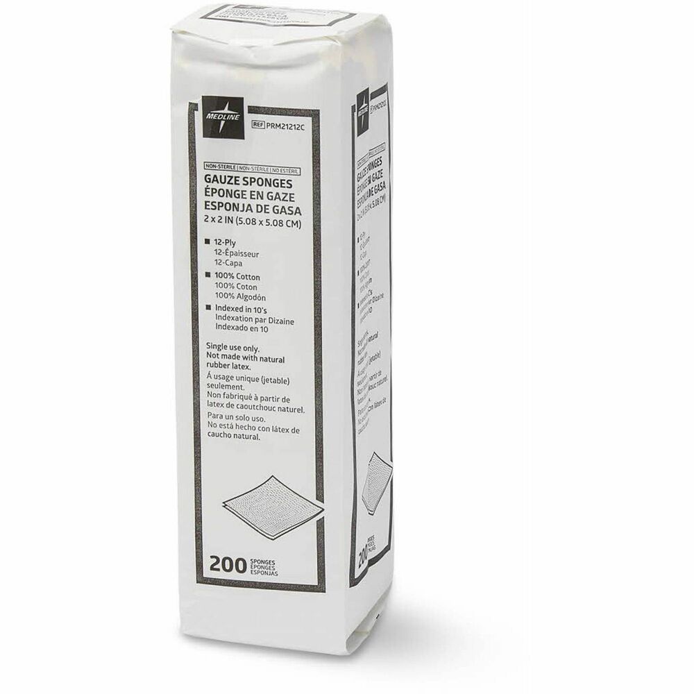 MIIPRM21212C - Nonsterile gauze sponges are ideal for cleaning, debriding and covering wounds. 12-ply, cotton gauze is latex-free.
