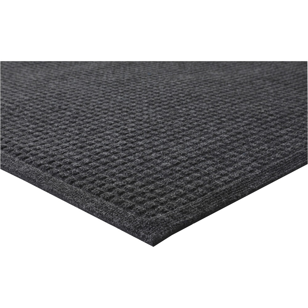 GJO58936 - Eternity mat offers an eco-friendly and ecologically responsible way to protect your entryway from dirt and moisture. Carpeted surface is made from 99.9 percent post-consumer PET plastic bottles. The all-rubber backing is made from used tires, preventing landfill waste. This indoor mat will wipe shoes dry and prevent moisture from entering your building.