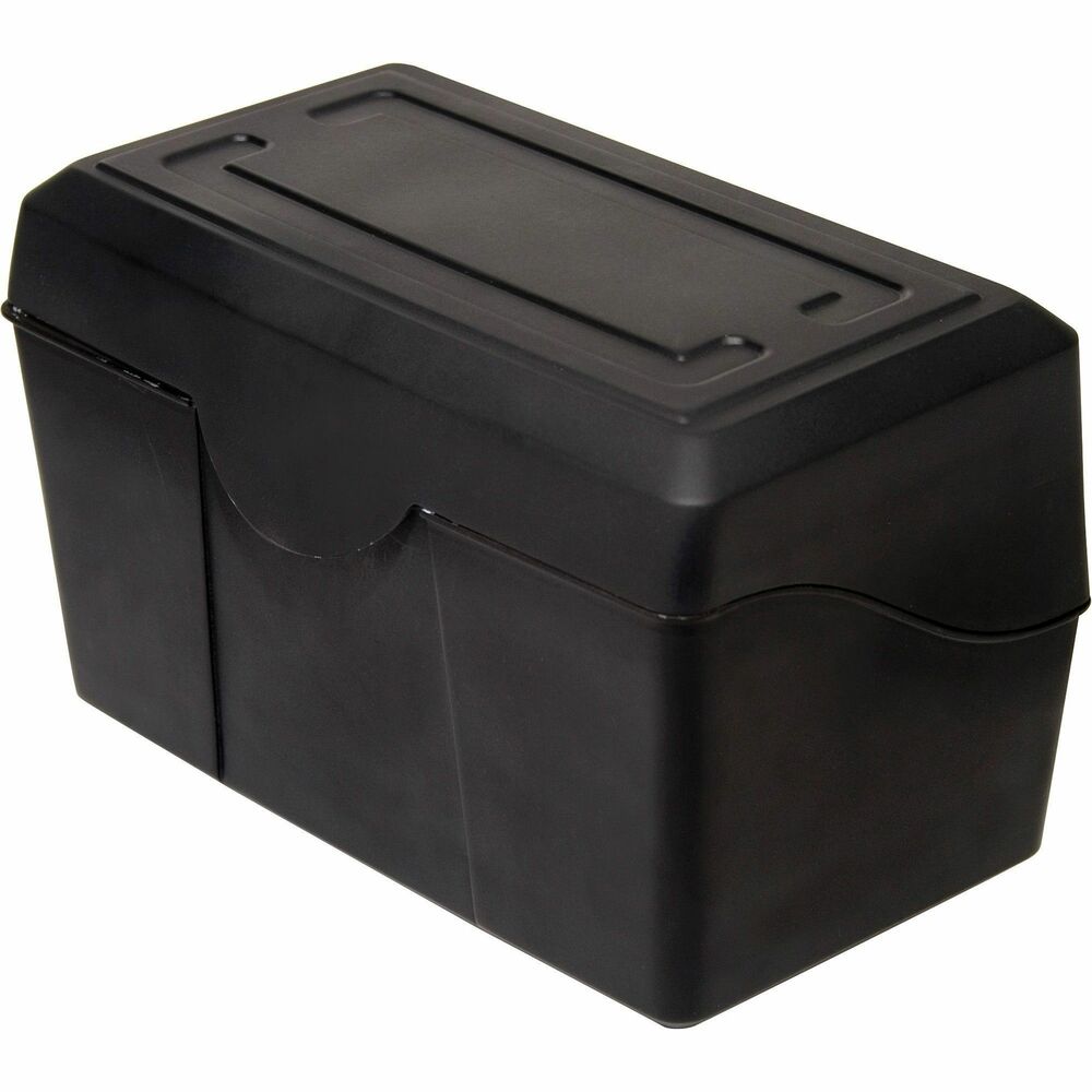 AVT45002 - Index card holder securely holds up to 300 index cards. Built-in ridges keep cards standing. Index card holder offers a stackable design and is made of plastic.