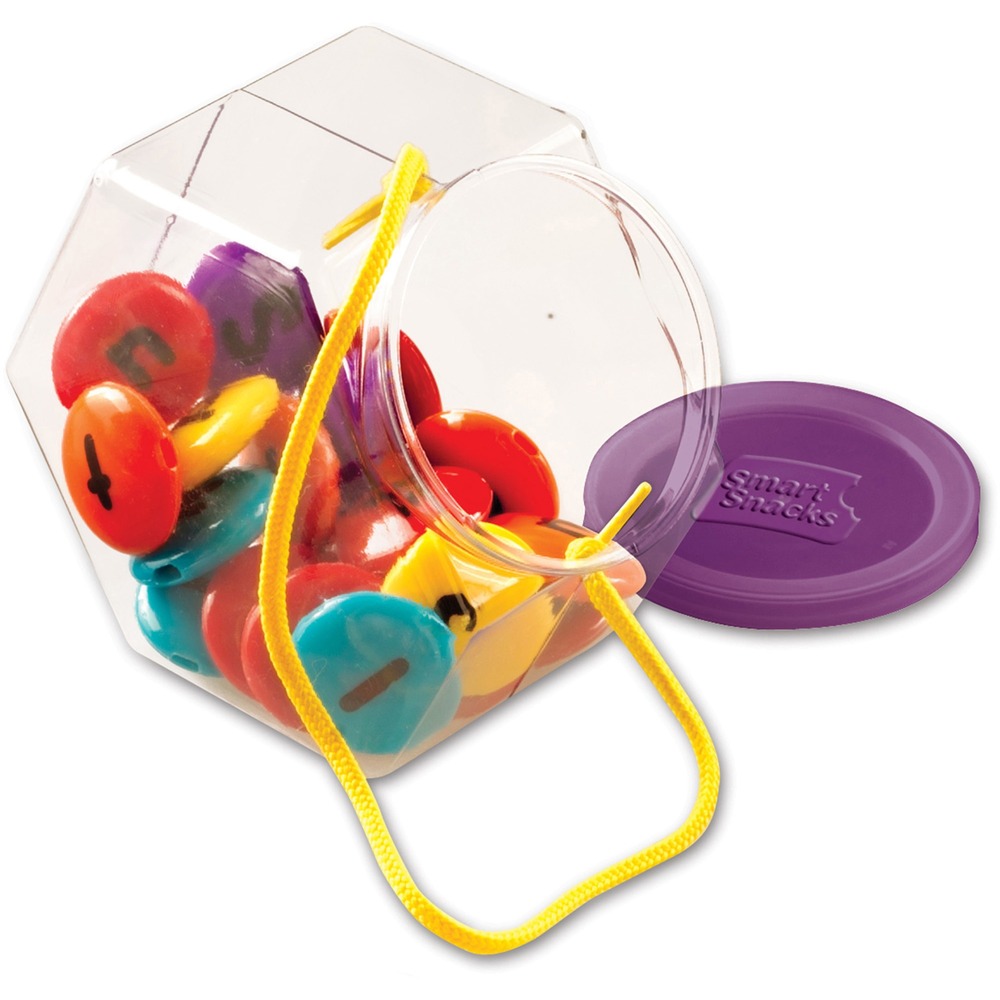 LRNLER7204 - Colorful beads provide multiple ways to teach language in a delicious manner. Dual-sided design helps reinforce both uppercase and lowercase letters. Laces can be used to string together letter sequences, form words and build hand-eye coordination. Plastic storage jar safely holds all pieces between lessons. Set includes plastic letter beads, laces, storage jar and scoop. Beads are designed for children ages 2 and up.