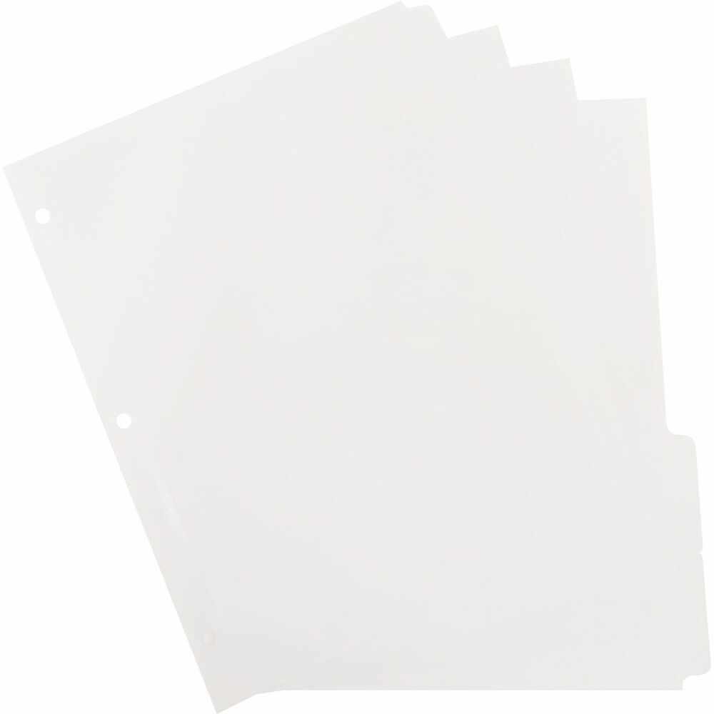 BSN20070 - Plain paper tab indexes feature 80 lb. stock and Mylar-reinforced edges that are three-hole punched with 9/32" holes. Write on these nonlaminated tabs or apply labels. Dividers are made with a high percentage of recycled material.
