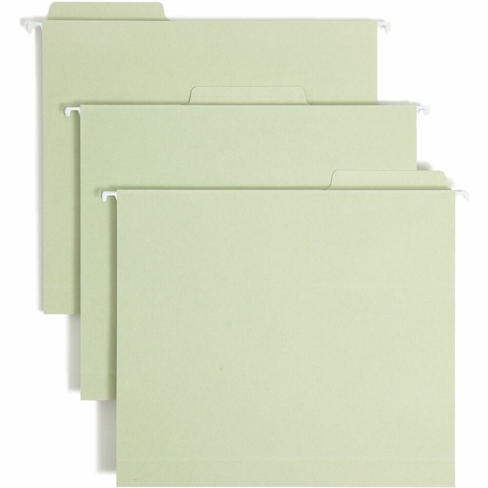 SMD64201 - FasTab box bottom hanging folders have built-in reinforced tabs that permanently attached to the folder so they require no assembly. 1/3-cut tabs are in assorted positions. Easily label them by writing directly on the tab or applying standard self-adhesive labels. Use hanging folders for storing bulky documents, catalogs, manuals and booklets. Each folder expands 2". Folders are made of 11 point colored stock. More from the Manufacturer