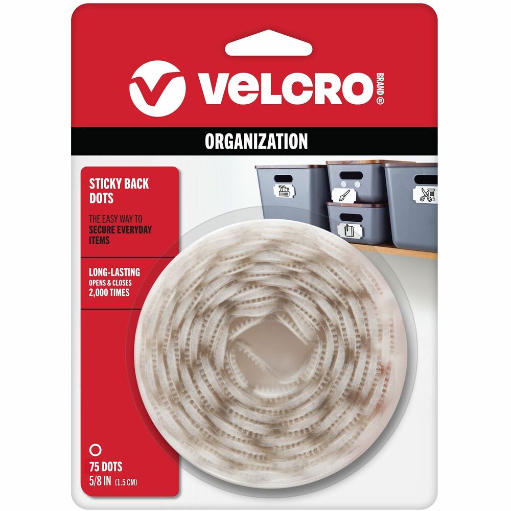 VEK90090 - Sticky Back Tape, the original hook-and-loop fastener, features simple peel-and-stick application. It is perfect for office, school, home and workshop use. Use on smooth surfaces including walls, glass, tile, plastic, metal and wood. Tape works with other VELCRO Brand fasteners or adheres to itself. More from the Manufacturer