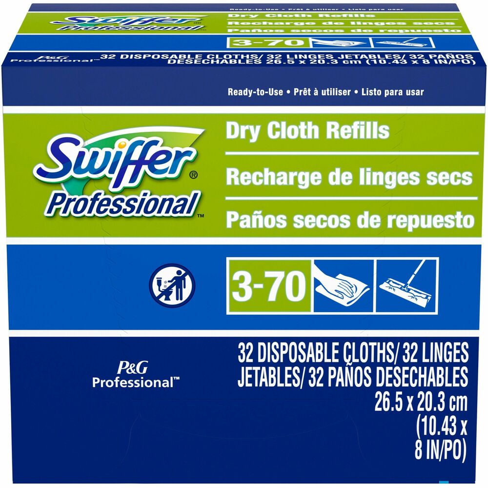 PGC33407 - Swiffer dry cloths are designed for use with Swiffer Sweeper. Offers a dust-free clean. Safe for wood, ceramic, vinyl tile, electronics and other hard surfaces. Use on unfinished, oiled, or waxed wooden boards, nonsealed tiles or carpeted floors. Swiffer dry cloths leave no residue.