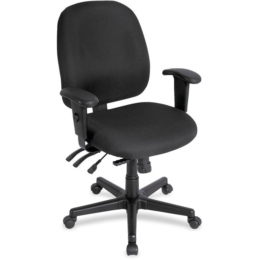 EUT498SLAT33 - 4x4sl Task Chair with Seat Slider provides all-day comfort with its contoured cushions and ergonomic features. Tilt-tension control with tilt lock allows you to adjust the recline rate based on your weight. Center tilt with adjustable tension gives you the ability to rock. Back-angle adjustment sets the back angle for personalized comfort in a reclined position. Seat-height adjustment allows you to set the height to the desired position relative to the floor. Adjust seat depth relative to the back. Waterfall seat slopes to reduce pressure on the back of your knees for extra comfort. Forward seat tilt changes the angle of the seat to enable proper ergonomic posture while using a keyboard. Arm-height adjustment allows you to move the arms up or down for proper ergonomic positioning. Ratchet-back height adjustment allows the backrest to easily adjust relative to the seat for personalized lumbar region support and comfort. Foam-upholstered chair adds comfort to any space.