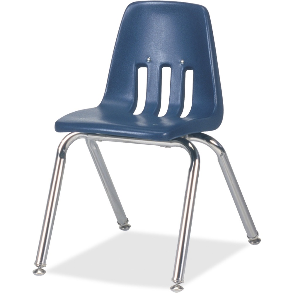 VIR9014C51 - 9000 Series Stack Chair is the perfect classroom chair that will last year after year. Chair is constructed from durable, long-lasting, injection-molded polyethylene. The 14" seat height meets your smaller student's sitting needs. Tubular steel frame and one-piece, molded shell enhance stability. Four-leg chairs stack up to six high for space-saving storage. Iconic, classic look complements any classroom style.