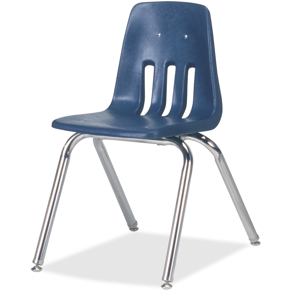 VIR9016C51 - 9000 Series Stack Chair is the perfect classroom chair that will last year after year. Chair is constructed from durable, long-lasting, injection-molded polyethylene. The 16" seat height meets your smaller student's sitting needs. Tubular steel frame and one-piece, molded shell enhance stability. Four-leg chairs stack up to six high for space-saving storage. Iconic, classic look complements any classroom style.