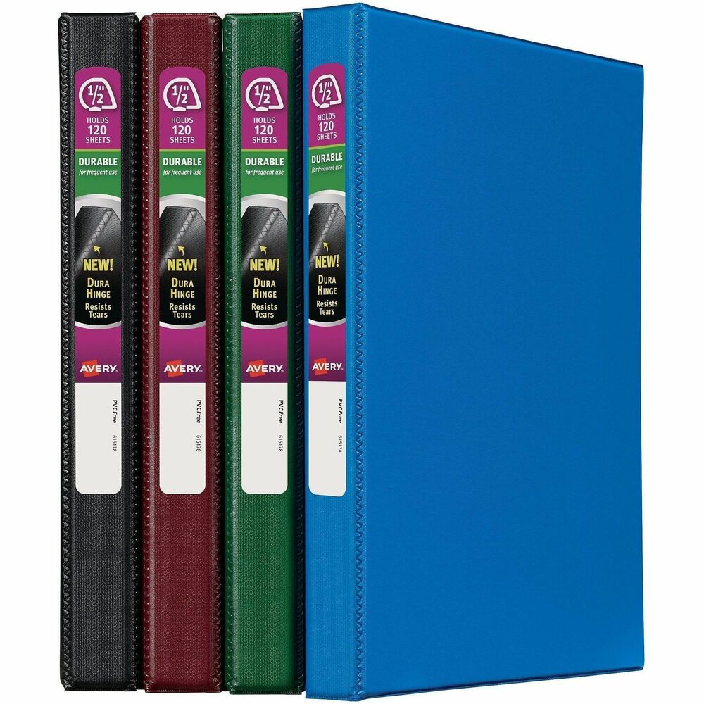 AVE11058 - This Durable Binder features sturdy construction that's ideal for frequent referencing. The DuraHinge design is stronger, lasts longer and resists tearing, and the DuraEdge feature makes the sides and top more pliable to resist splitting. Deep-texture film offers a smoother finish and features a linen pattern for high-quality look and feel. The binder has wider front and back panels to fully cover standard dividers and sheet protectors. The slant rings offer higher page capacity compared to the same-size round rings, and pages lie flat with the back-mounted rings. Its 120-sheet capacity and two interior pockets provide plenty of room to store three-hole punched and unpunched paperwork. More from the Manufacturer