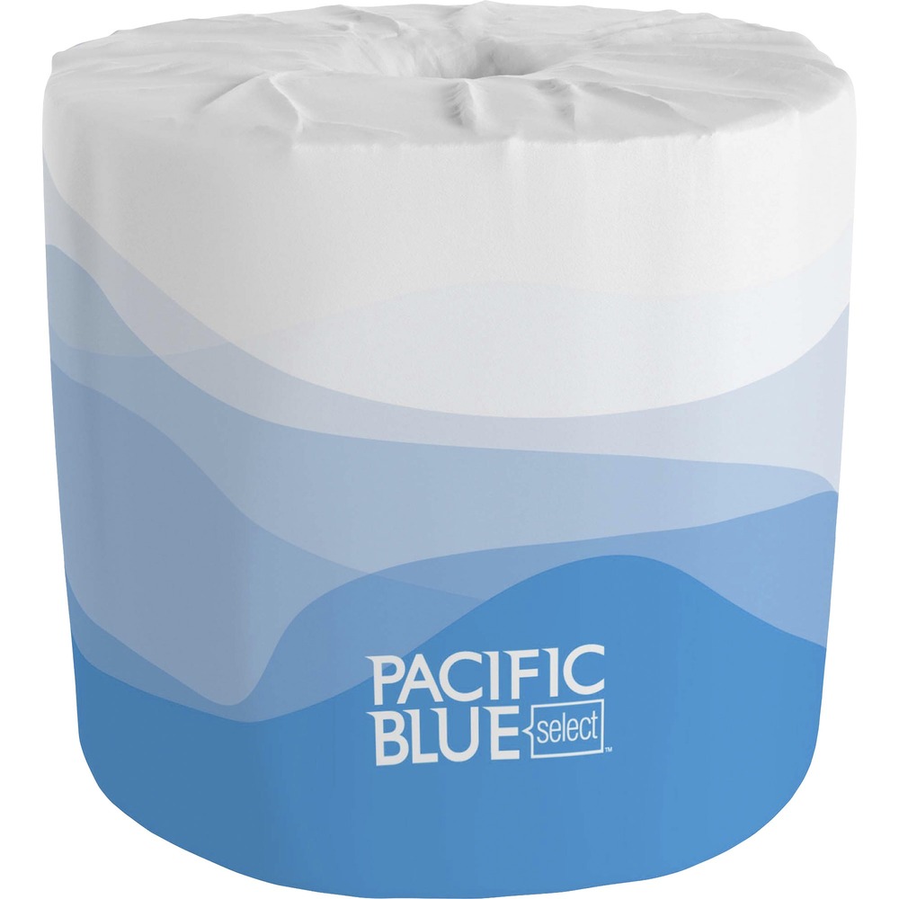 GPC1828001 - Two-ply bath tissue features an elegant iris emboss, quick absorbency, durability and thickness. Each roll offers 550 sheets. Each sheet measures 4" x 4-1/20". EPA-compliant tissue is made from high percentage of recycled material and safe for all standard sewer and septic systems.