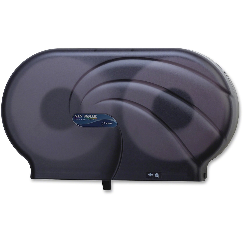 SJMR4090TBK - Versatile, jumbo bath tissue dispenser features a high-capacity design that holds two, 9" jumbo bath tissue rolls. Slim and compact size makes it a perfect fit in any washroom. The Infinity System provides continuous availability of tissue and prevents access to the spare roll until it is completely empty to eliminate stub-roll waste.