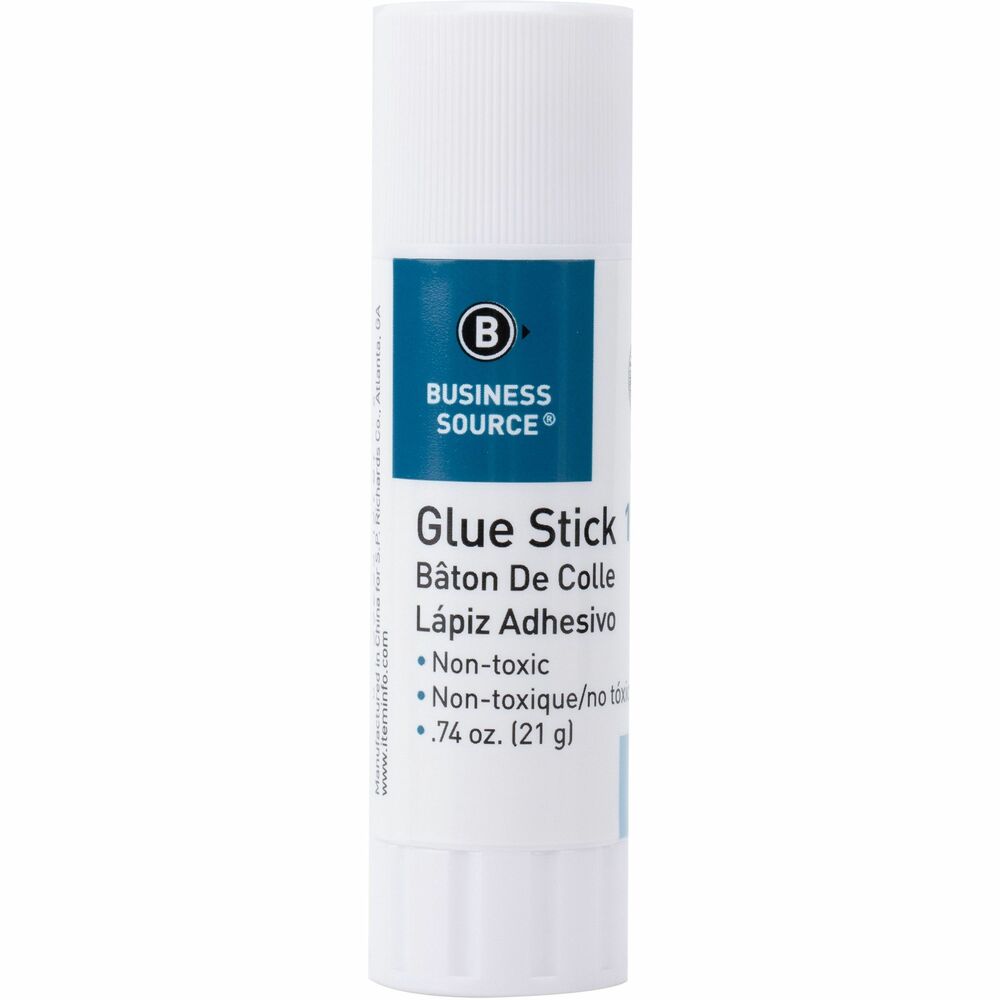 BSN15787 - Glue stick features easy-to-use, solid stick formulation. Applicator twists up for use and retracts for storage. Rub onto paper, fabric, photos and cardboard. Nontoxic glue is permanent but does wash out if washed immediately. Otherwise, residue may remain. Acid-free glue conforms to ASTM D4236.