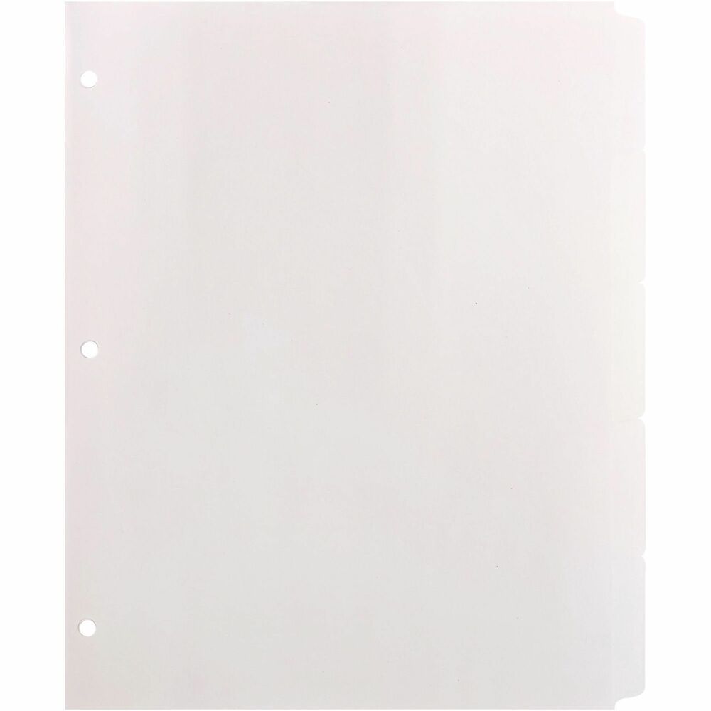 BSN36683 - Indexes are three-hole punched with 9/32" holes to fit inside standard binders. Holes are reinforced with clear Mylar. Write on the nonlaminated side tabs or apply a label. Tabs are not reinforced.