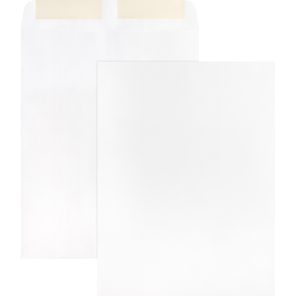 BSN42102 - Durable, all-purpose mailing envelopes are ideal for mailing documents, catalogs, direct mail, promotional material, brochures and more. 28 lb. opaque white wove construction delivers privacy of contents. Open-ended style allows you to easily insert and remove items. Moisture-activated, gummed flap provides a secure seal. 9" x 12" size is perfect for documents without folding.