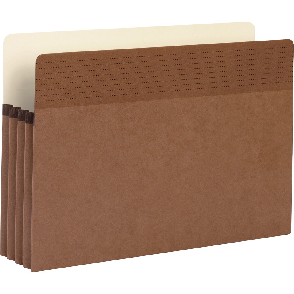 BSN65794 - Sturdy file pocket manages bulky records with an accordion design that easily allows expansion. Durable rollover Tyvek reinforcement at the top of the gusset makes the sides virtually tearproof. File pocket has a drop-front style for easy access. File pocket is made of redrope stock.