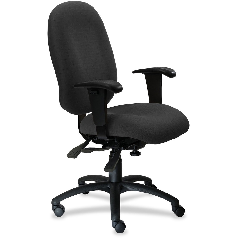 NTF1780M1A4116 - Designed to meet your comfort, this Logic High Back Task Chair features a resilient, molded foam, waterfall seat to promote proper ergonomic seating for good health. Ratchet-back lumbar adjustment provides enhanced back support. Infinite, back-angle adjustment with tilt lock allows you to personalize the angle for comfortable, all-day sitting. Pneumatic-cylinder height adjustment lets you customize height for an optimal experience. Chair also features multifunction mechanisms, center knob tension adjustment, 6-degree forward tilt and 360-degree swivel. Sit in a relaxed, comfortable position using height-adjustable arms. Five-star base with casters provides smooth mobility. Chair is Greenguard certified to produce low chemical emissions. Maximum weight limit is 300 lb.