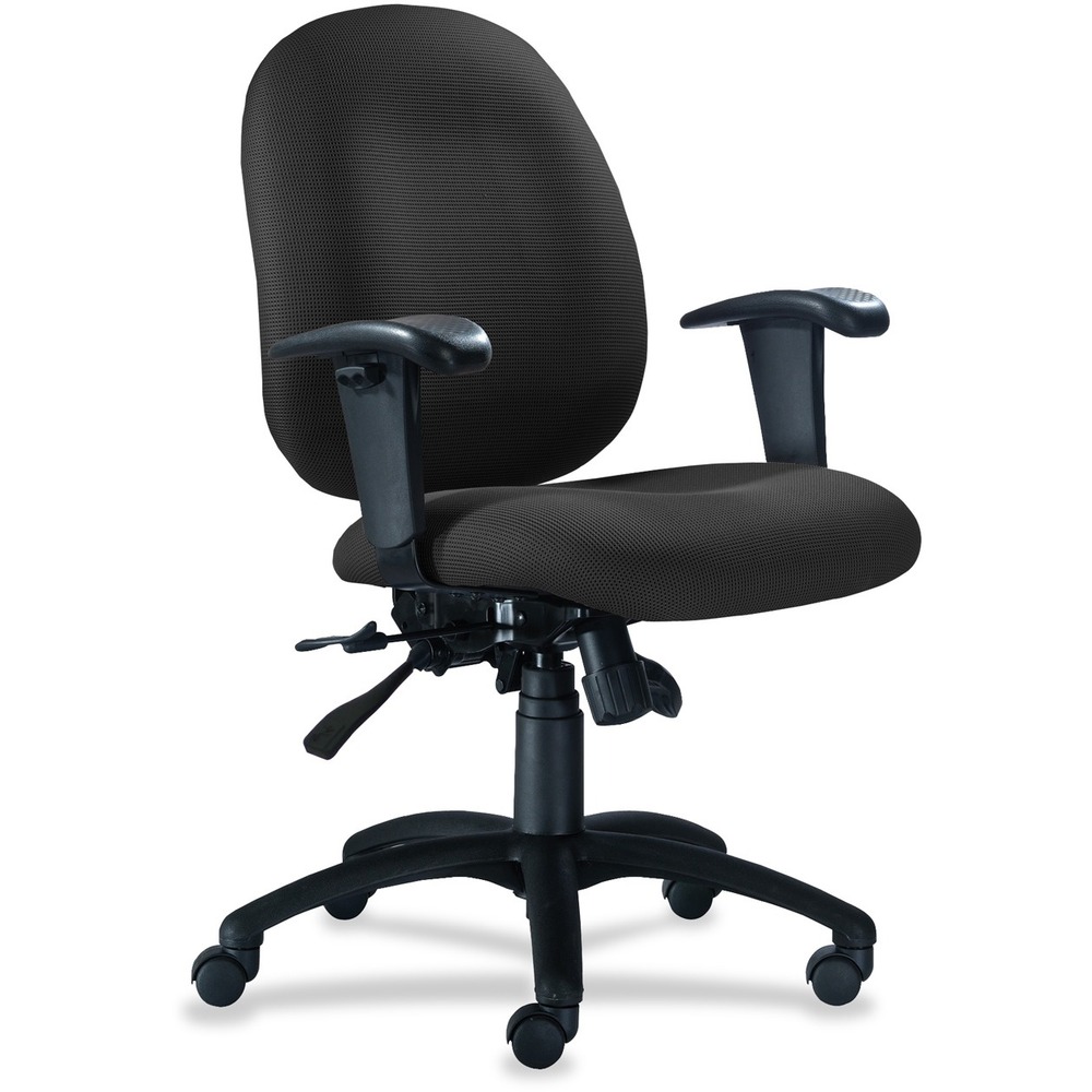 NTF1760R1A4116 - Designed to meet your comfort, this Logic Mid Back Task Chair features a resilient, molded foam, waterfall seat to promote proper ergonomic seating for good health. Ratchet-back lumbar adjustment provides back support. Infinite, back-angle adjustment with tilt lock allows you to personalize the angle for comfortable, all-day sitting. Pneumatic-cylinder height adjustment lets you customize height for an optimal experience. Chair also features a rocking-tilt mechanism, center knob tension adjustment and 360-degree swivel. Sit in a relaxed, comfortable position using height-adjustable arms. Five-star base with casters provides smooth mobility. Chair is Greenguard certified to produce low chemical emissions. Maximum weight limit is 300 lb.