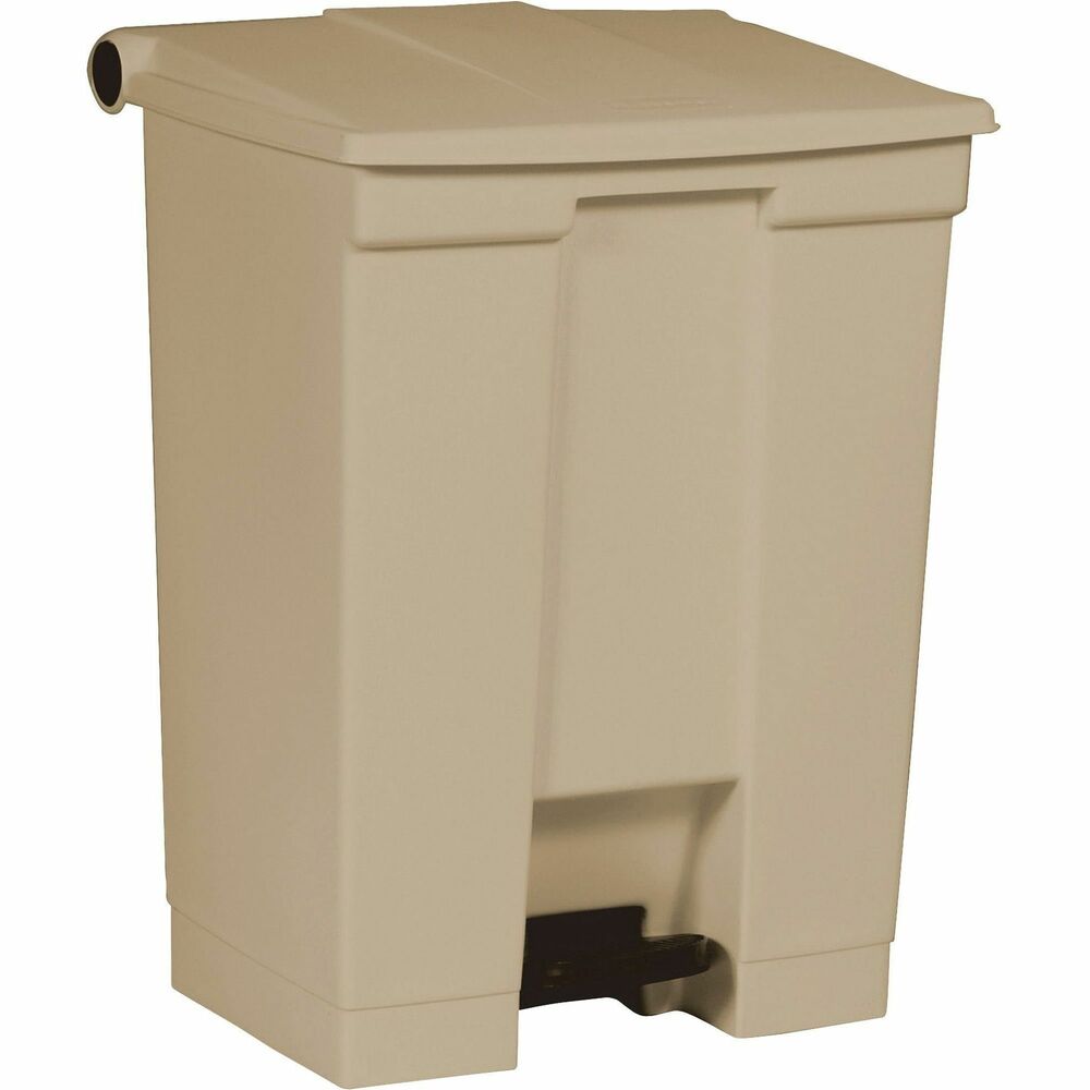 RCP614500BG - Step-on Container features a tight-fitting, overlapping lid to contain odors and is approved for fire safety. Slow-close, integrated lid damper helps keep odors and bacteria from escaping. All-plastic construction is tough and puncture-resistant. Heavy-duty pedal controls entry and delivers hands-free sanitary use. Factory Mutual (FM) approved step-on container assists in complying with OSHA regulation; 29 CFR 1910.1030 Occupational Exposure to Bloodborne Pathogens. Capacity is 18 gallons.