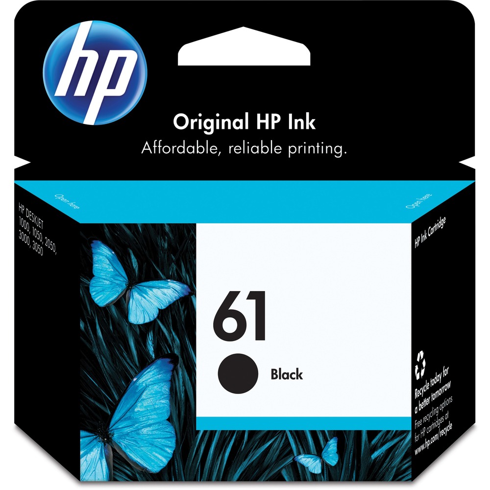 HEWCH561WN - HP 61 ink cartridge is designed for use with Hewlett-Packard Deskjet 1000, 1050 Series, 1055 Series, 2050, 2510, 2512, 3000, 3050, 3052A and 3054 Series. More from the Manufacturer