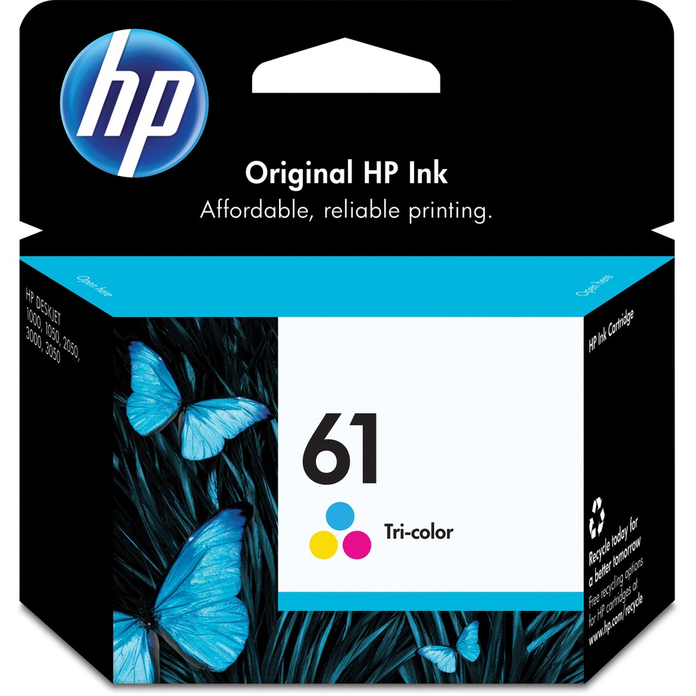 HEWCH562WN - HP 61 ink cartridge is designed for use with Hewlett-Packard Deskjet 1000, 1050 Series, 1055 Series, 2050, 2510, 2512, 3000, 3050, 3052A and 3054 Series. More from the Manufacturer