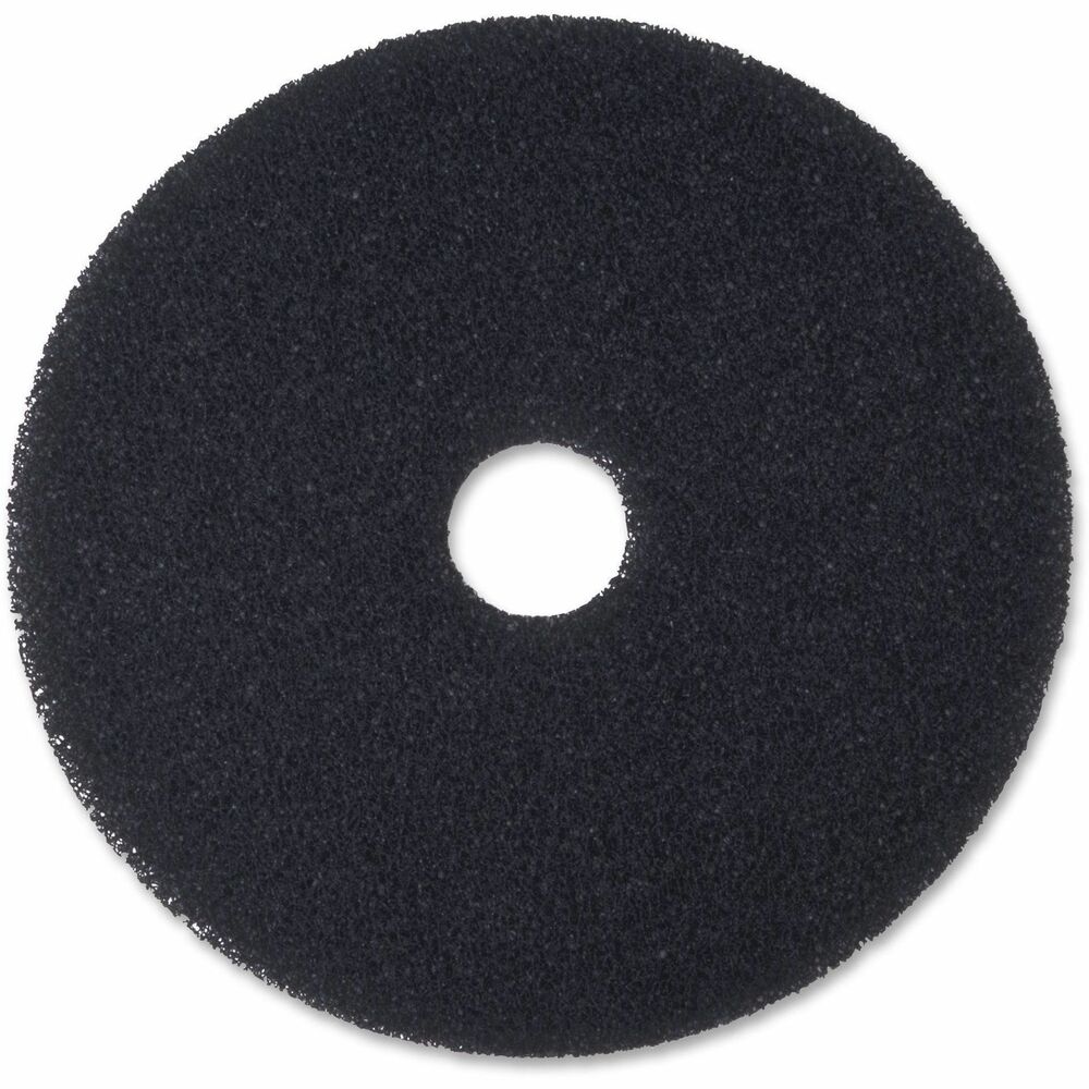 MMM08381 - Stripper pad maintains consistent high performance throughout the life of the pad while it removes finish, sealer and contaminants from the floor surface. Uniform distribution of mineral abrasives throughout pad - not just on the surface - delivers impressive performance and a long, useful life. Individually separated and coated fibers help produce more consistent results. Use this standard stripper pad with rotary or automatic machine speeds of 175 to 600 RPM. More from the Manufacturer