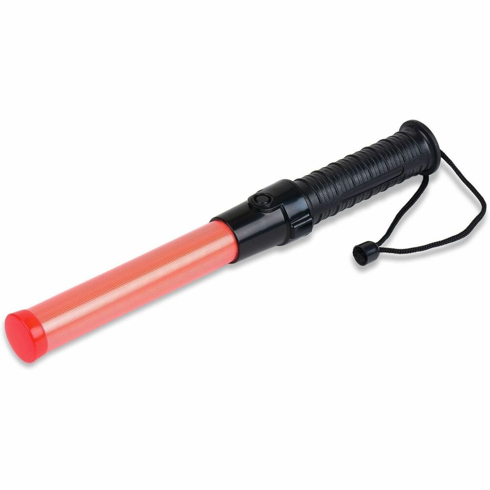 TCO25400 - Safety baton features super-bright LED lights that are visible up to 3,000 yards away and provide more than 100,000 hours of use. Three different lighting modes include slow-flashing, quick-flashing and steady light. Shockproof, water-resistant baton operates on two C batteries (sold separately) and is safe to use in inclement weather. Comfortable black handle reduces fatigue during extended use.