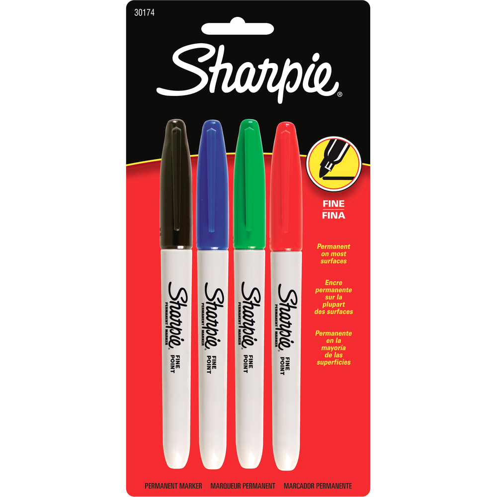 SAN30174PP - Original Sharpie pen-style permanent marker marks on most hard-to-mark surfaces. Markings are permanent on most surfaces. Durable fine-point tip produces thinner, detailed lines. Long-lasting ink resists fading, smearing and water. Alcohol-based ink is quick-drying and certified AP nontoxic. More from the Manufacturer