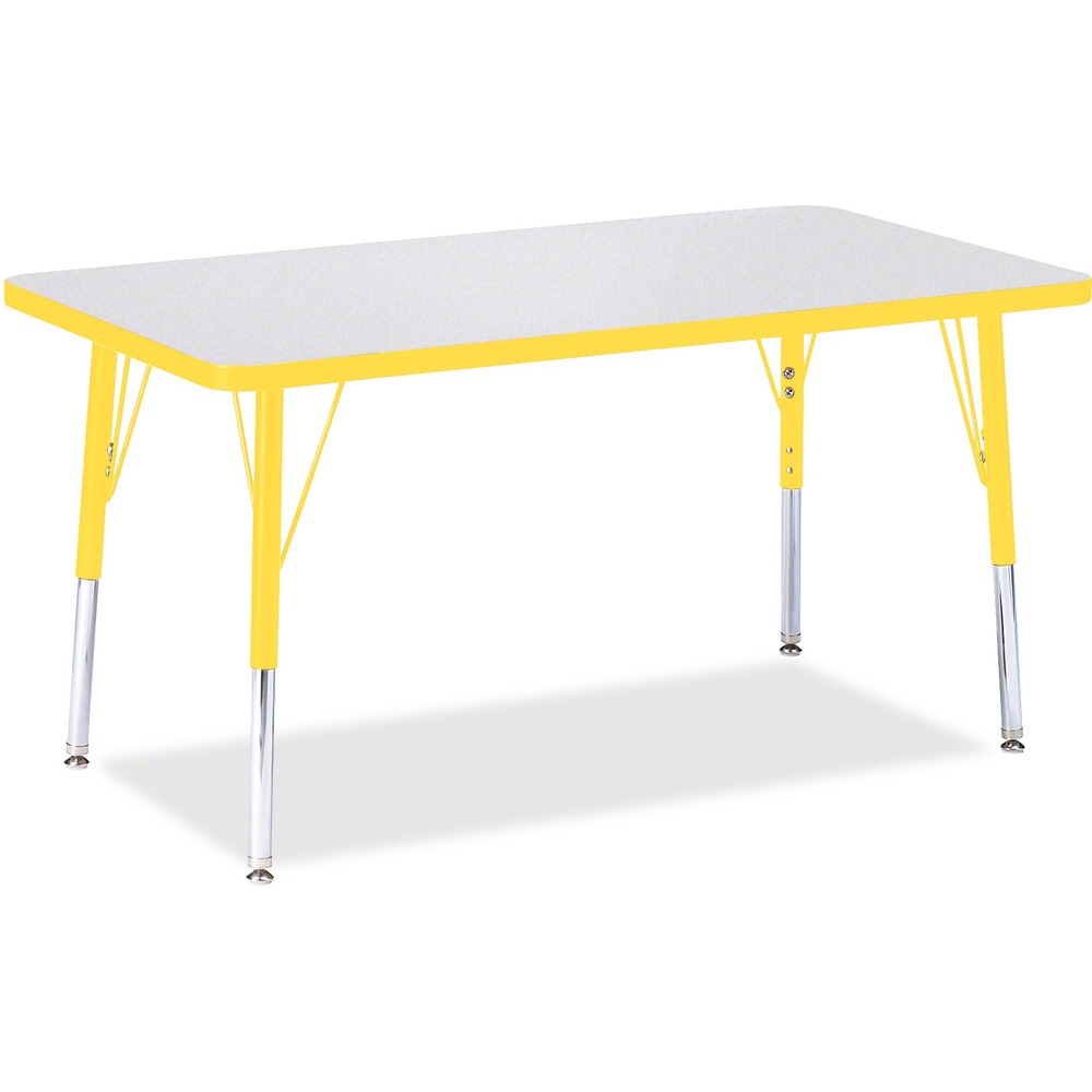 JNT6478JCE007 - Let children safely work on their favorite arts and crafts on this rectangular activity table. Freckled gray laminate is durable and features an easy-to-clean surface. TRUEdge is permanently thermo-fused to the edges to prevent chipping. Extra-safe, dual-screw steel legs allow you to easily adjust the height of the table. Powder-coated, adjustable legs can be repositioned in 1" increments to provide maximum comfort for children. Leg guides reduce squeaks, prevent snags and eliminate rusting.
