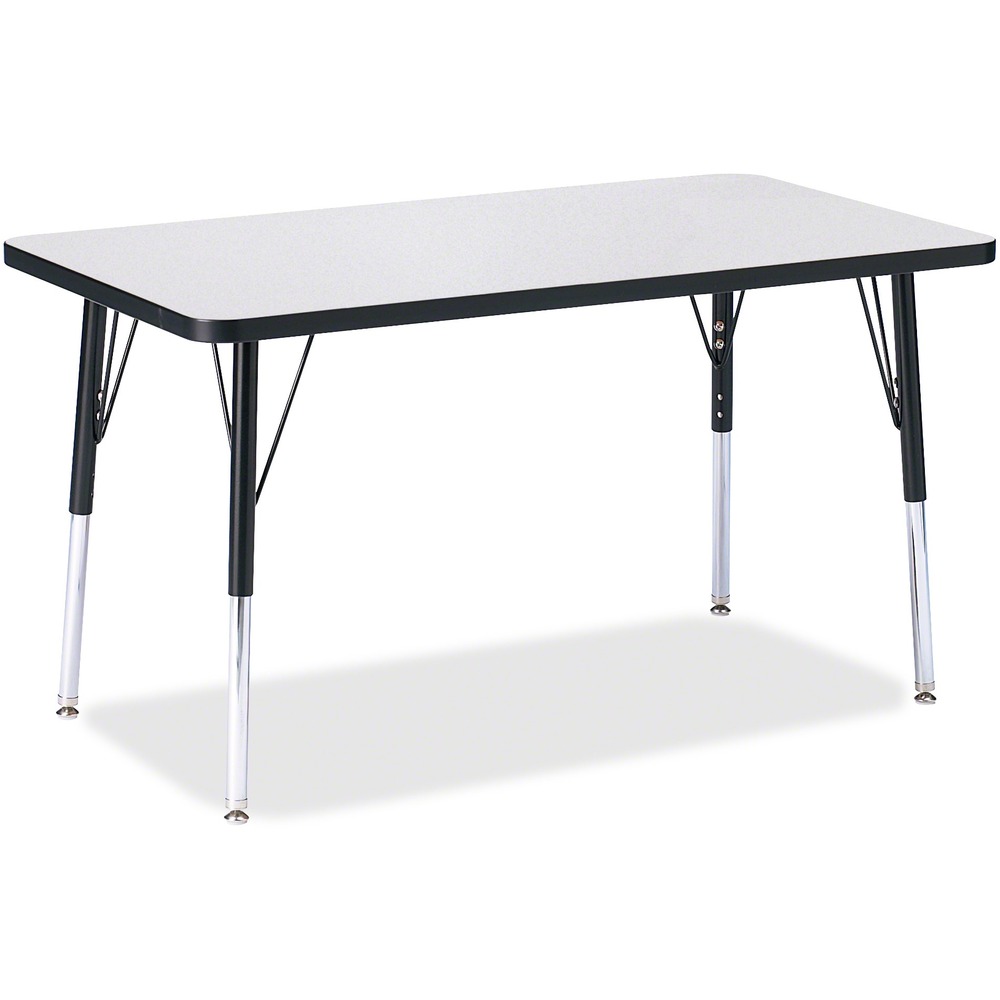 JNT6478JCA180 - Rectangular activity table for adults is perfectly sized to let you work comfortably. Laminate is durable and features an easy-to-clean surface. TRUEdge is permanently thermo-fused to the edges to prevent chipping. Extra-safe, dual-screw steel legs allow you to easily adjust the height of the table. Powder-coated, adjustable legs can be repositioned in 1" increments to provide maximum comfort. Leg guides reduce squeaks, prevent snags and eliminate rusting.