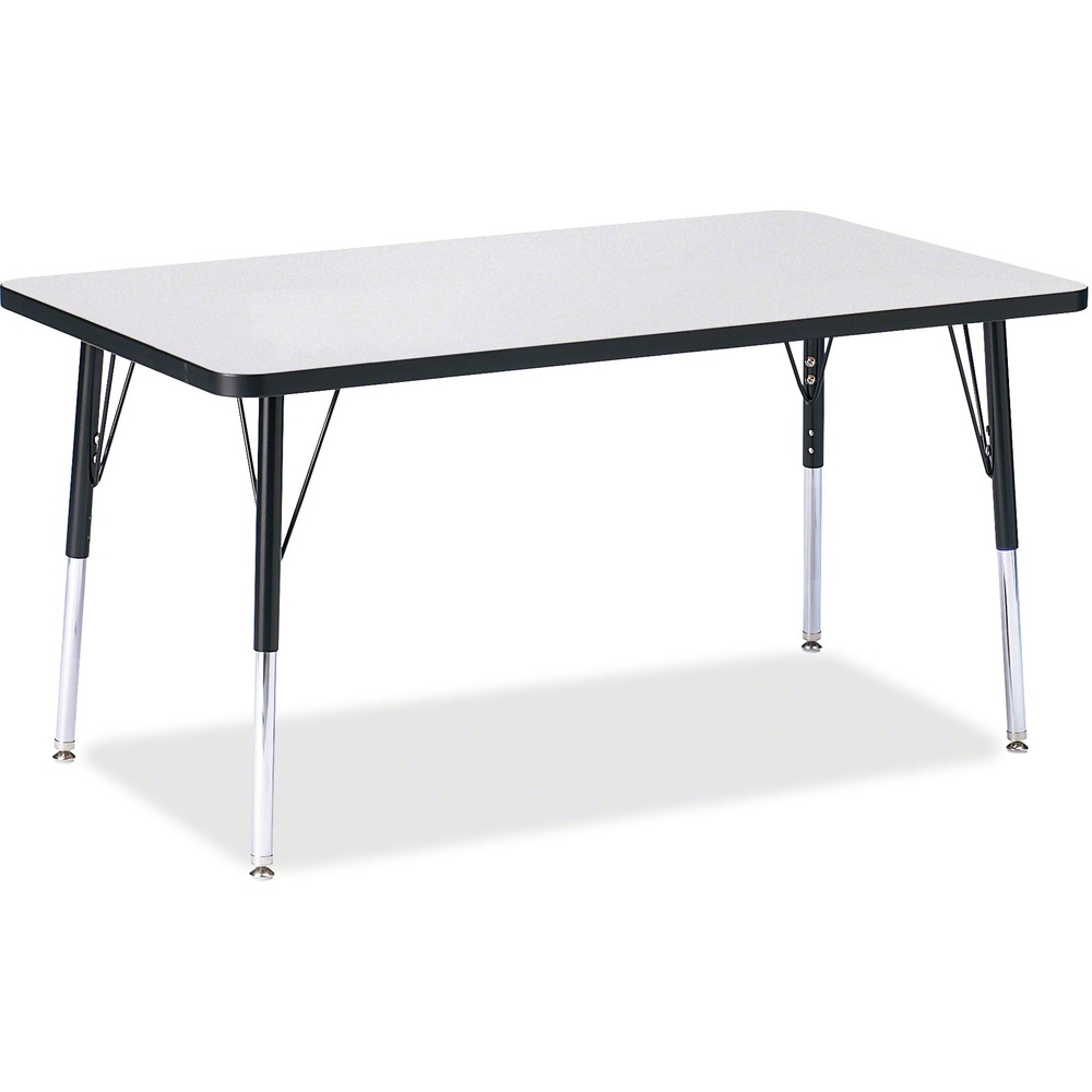 JNT6473JCA180 - Rectangular activity table for adults is perfectly sized to let you work comfortably. Laminate is durable and features an easy-to-clean surface. TRUEdge is permanently thermo-fused to the edges to prevent chipping. Extra-safe, dual-screw steel legs allow you to easily adjust the height of the table. Powder-coated, adjustable legs can be repositioned in 1" increments to provide maximum comfort. Leg guides reduce squeaks, prevent snags and eliminate rusting.