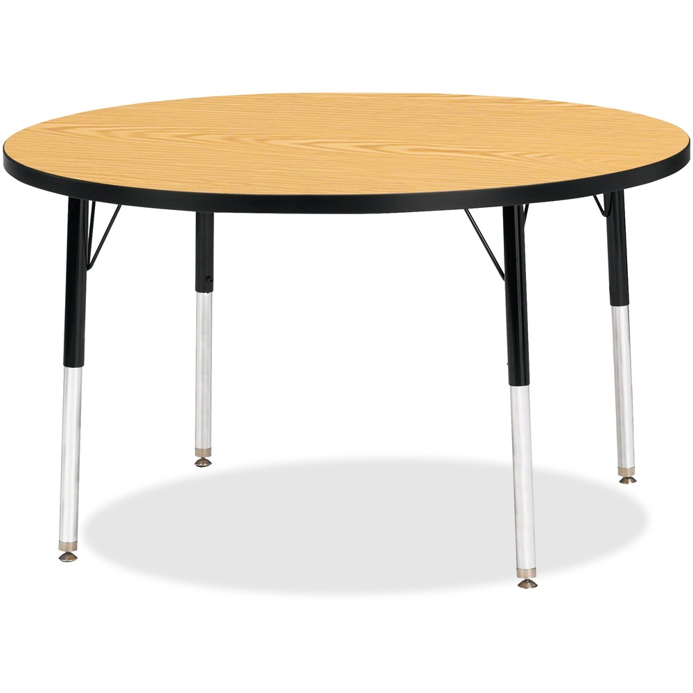 JNT6468JCE210 - Let children safely work on their favorite arts and crafts on this round activity table. Laminate is durable and features an easy-to-clean surface. TRUEdge is permanently thermo-fused to the edges to prevent chipping. Extra-safe, dual-screw steel legs allow you to easily adjust the height of the table. Powder-coated, adjustable legs can be repositioned in 1" increments to provide maximum comfort for children. Leg guides reduce squeaks, prevent snags and eliminate rusting.