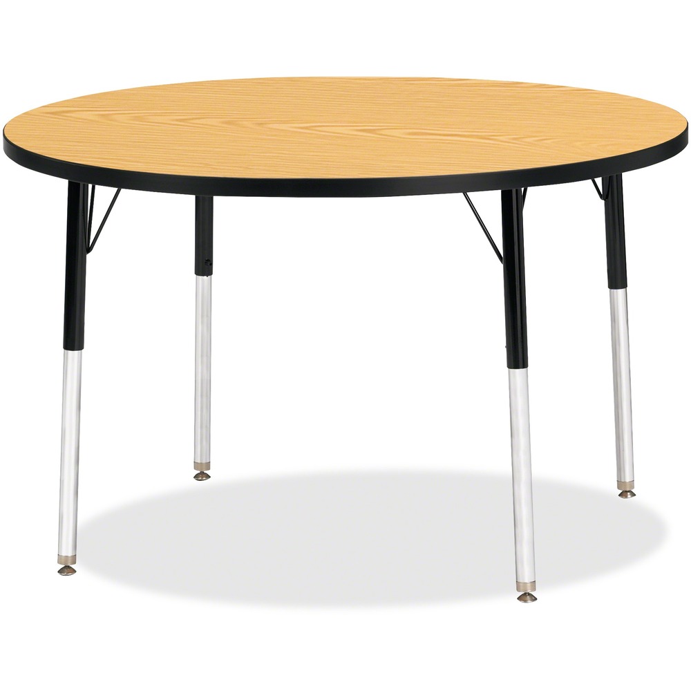 JNT6468JCA210 - Round activity table for adults is perfectly sized to let you work comfortably. Laminate is durable and features an easy-to-clean surface. TRUEdge is permanently thermo-fused to the edges to prevent chipping. Extra-safe, dual-screw steel legs allow you to easily adjust the height of the table. Powder-coated, adjustable legs can be repositioned in 1" increments to provide maximum comfort. Leg guides reduce squeaks, prevent snags and eliminate rusting.