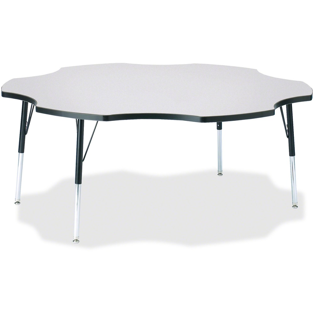 JNT6458JCA180 - This six-leaf activity table provides the perfect seating arrangement for up to six adults. Durable laminate features an easy-to-clean surface. TRUEdge is permanently thermo-fused to the edges to prevent chipping. Extra-safe, dual-screw steel legs allow you to easily adjust the height of the table. Powder-coated, adjustable legs can be repositioned in 1" increments to provide maximum comfort. Leg guides reduce squeaks, prevent snags and eliminate rusting.