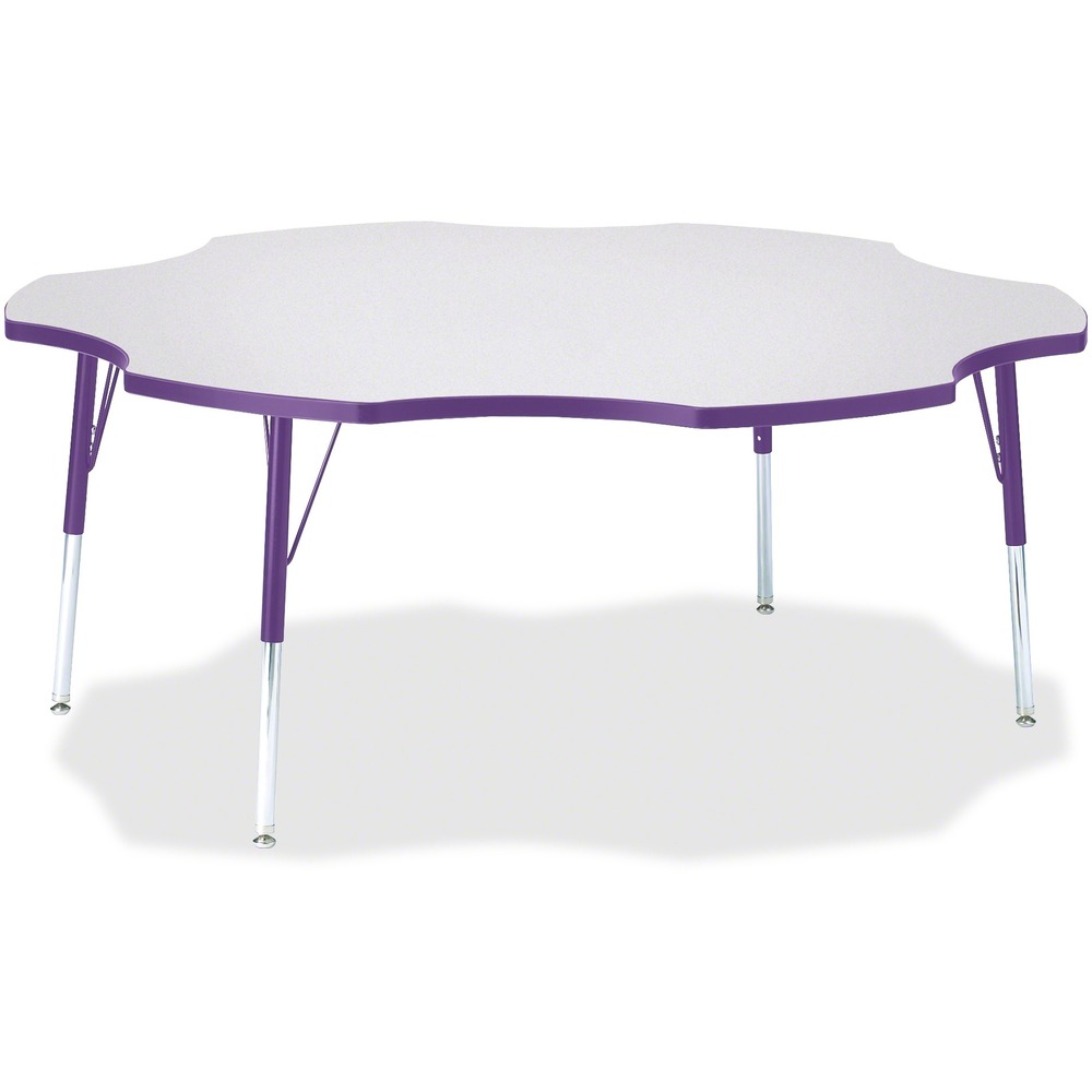 JNT6458JCA004 - This six-leaf activity table provides the perfect seating arrangement for up to six adults. Durable laminate features an easy-to-clean surface. TRUEdge is permanently thermo-fused to the edges to prevent chipping. Extra-safe, dual-screw steel legs allow you to easily adjust the height of the table. Powder-coated, adjustable legs can be repositioned in 1" increments to provide maximum comfort. Leg guides reduce squeaks, prevent snags and eliminate rusting.