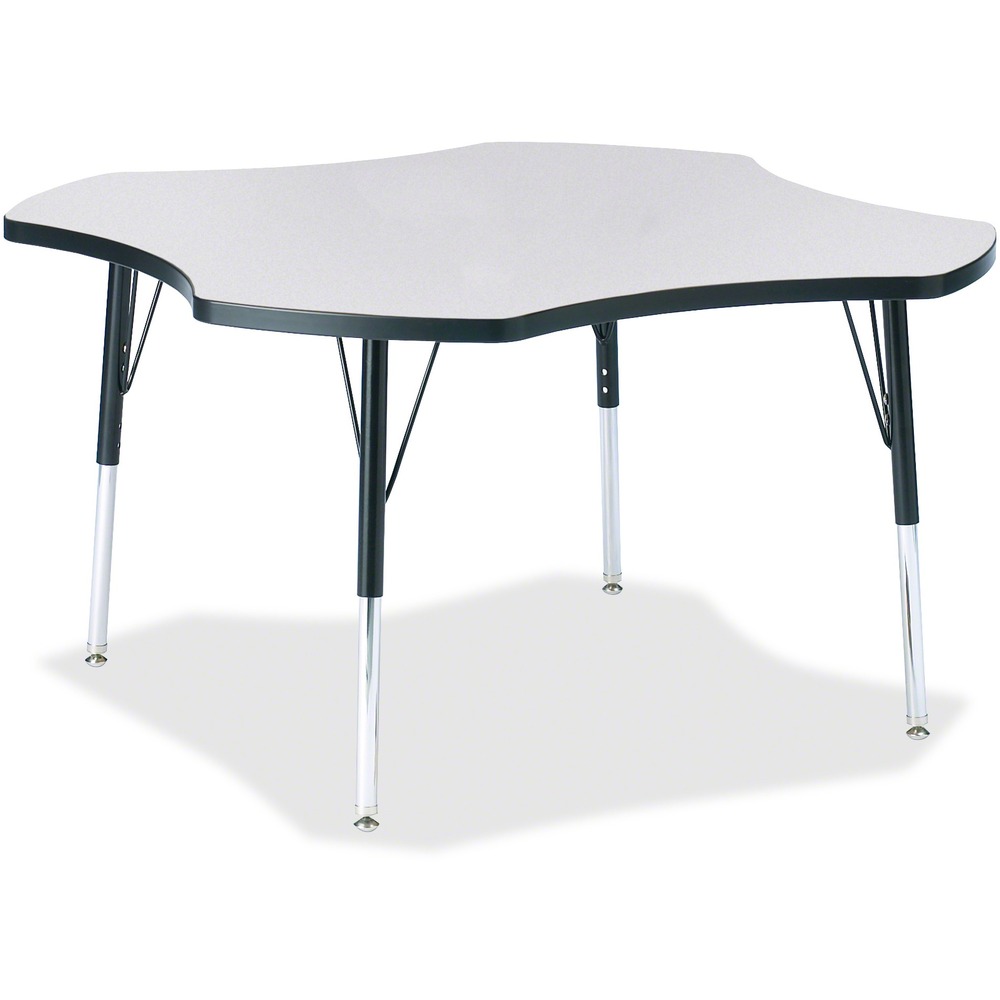 JNT6453JCE180 - This four-leaf activity table provides the perfect seating arrangement for up to four children. Durable laminate features an easy-to-clean surface. TRUEdge is permanently thermo-fused to the edges to prevent chipping. Extra-safe, dual-screw steel legs allow you to easily adjust the height of the table. Powder-coated, adjustable legs can be repositioned in 1" increments to provide maximum comfort for children. Leg guides reduce squeaks, prevent snags and eliminate rusting.