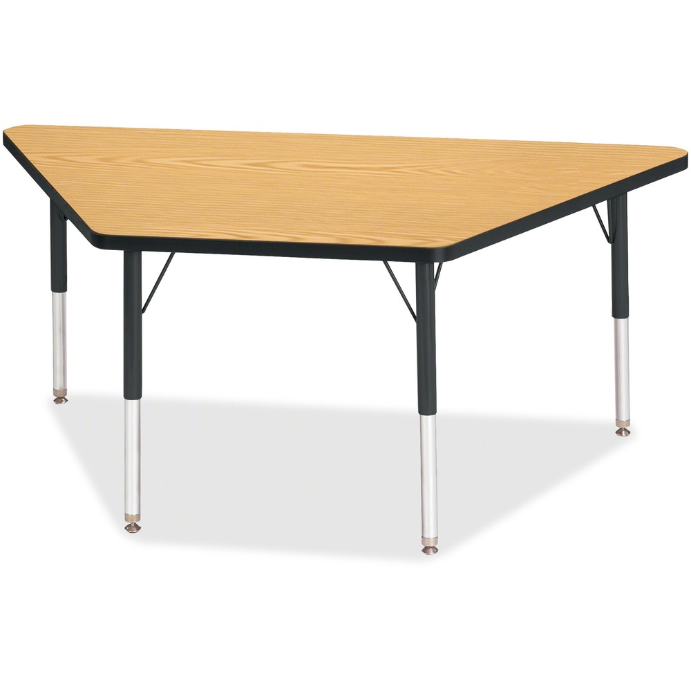 JNT6443JCE210 - Trapezoid-shaped activity table is perfect for elementary students. Multiple trapezoid tables can be conveniently arranged in an assortment of configurations to accommodate any space. Durable laminate features an easy-to-clean surface. TRUEdge is permanently thermo-fused to the edges to prevent chipping. Extra-safe, dual-screw steel legs allow you to easily adjust the height of the table. Powder-coated, adjustable legs can be repositioned in 1" increments to provide maximum comfort for children. Leg guides reduce squeaks, prevent snags and eliminate rusting.