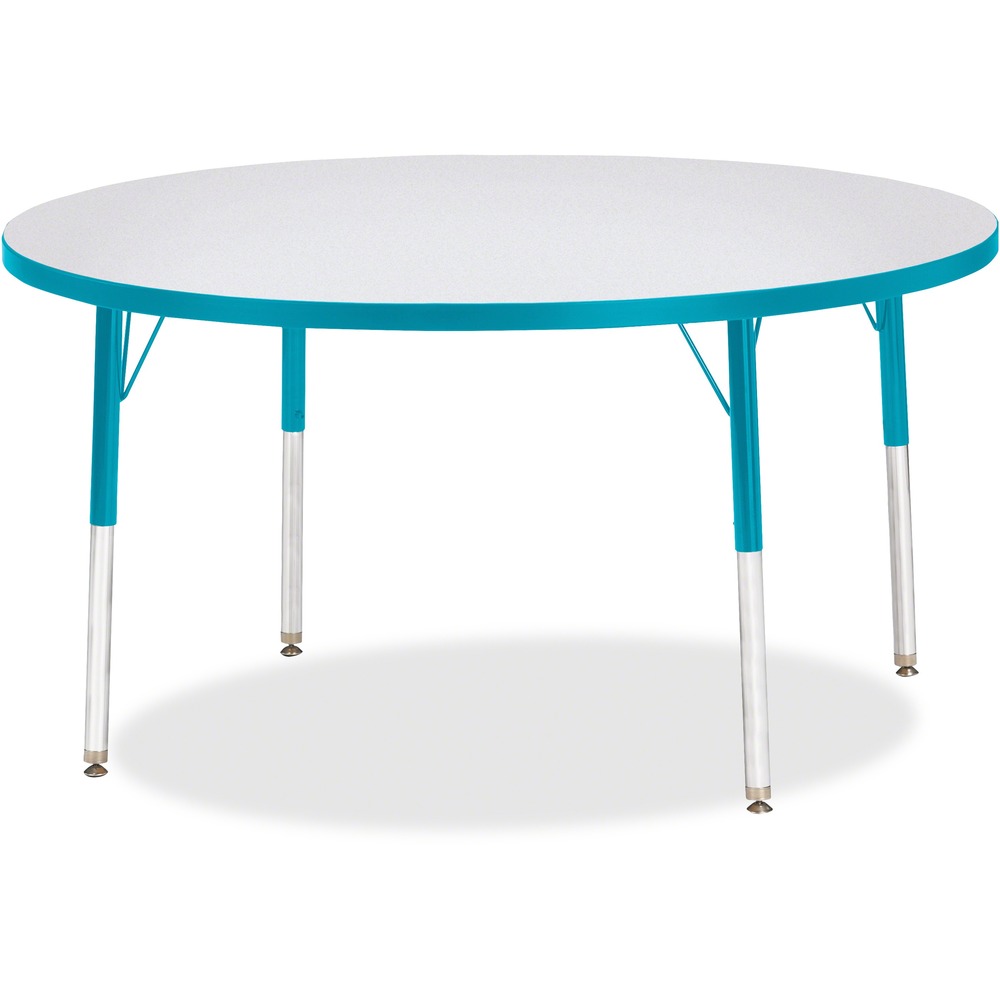 JNT6433JCA005 - Round activity table for adults is perfectly sized to let you work comfortably. Laminate is durable and features an easy-to-clean surface. TRUEdge is permanently thermo-fused to the edges to prevent chipping. Extra-safe, dual-screw steel legs allow you to easily adjust the height of the table. Powder-coated, adjustable legs can be repositioned in 1" increments to provide maximum comfort. Leg guides reduce squeaks, prevent snags and eliminate rusting.