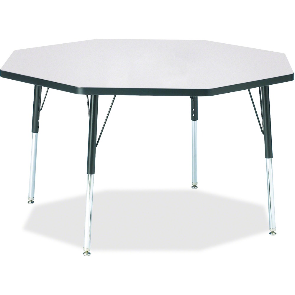 JNT6428JCA180 - Octagon activity table for adults is perfectly sized to let you work comfortably. Laminate is durable and features an easy-to-clean surface. TRUEdge is permanently thermo-fused to the edges to prevent chipping. Extra-safe, dual-screw steel legs allow you to easily adjust the height of the table. Powder-coated, adjustable legs can be repositioned in 1" increments to provide maximum comfort. Leg guides reduce squeaks, prevent snags and eliminate rusting.