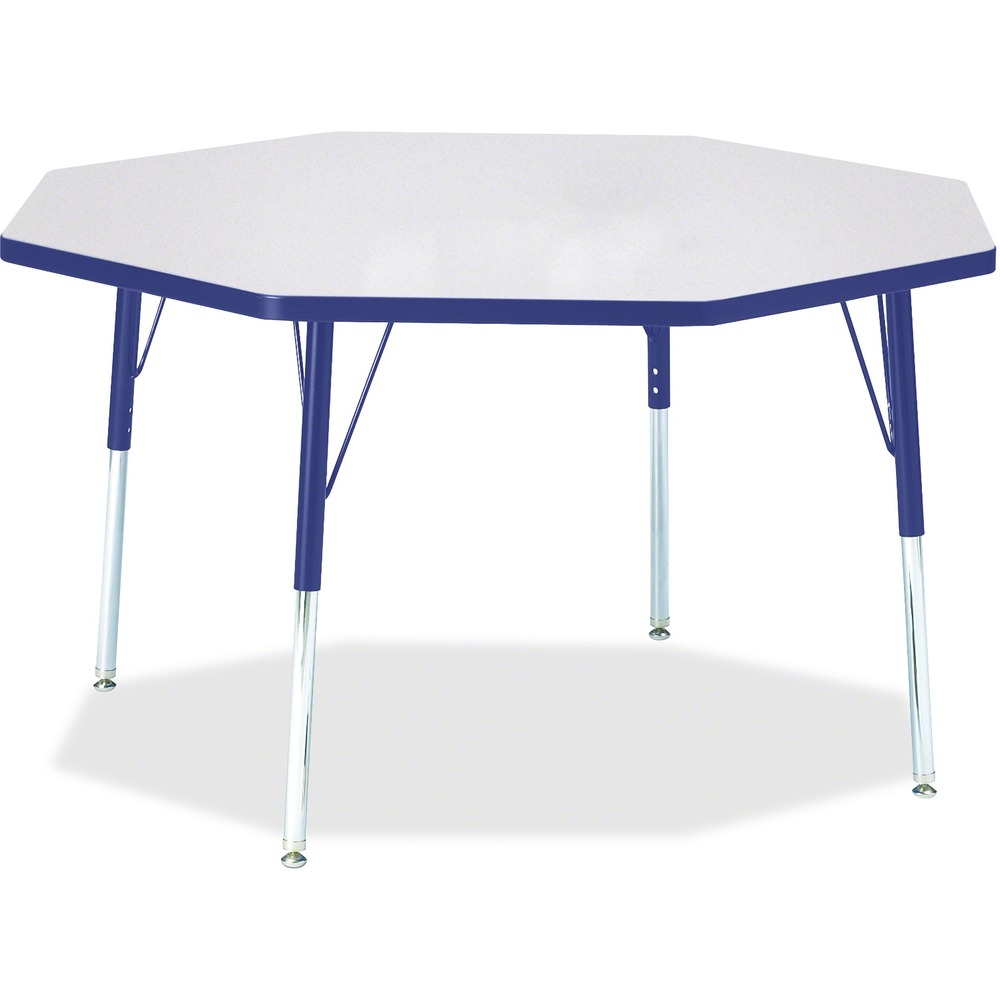 JNT6428JCA003 - Octagon activity table for adults is perfectly sized to let you work comfortably. Laminate is durable and features an easy-to-clean surface. TRUEdge is permanently thermo-fused to the edges to prevent chipping. Extra-safe, dual-screw steel legs allow you to easily adjust the height of the table. Powder-coated, adjustable legs can be repositioned in 1" increments to provide maximum comfort. Leg guides reduce squeaks, prevent snags and eliminate rusting.