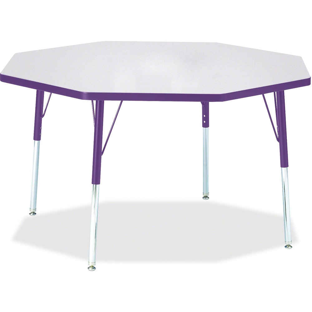 JNT6428JCA004 - Octagon activity table for adults is perfectly sized to let you work comfortably. Laminate is durable and features an easy-to-clean surface. TRUEdge is permanently thermo-fused to the edges to prevent chipping. Extra-safe, dual-screw steel legs allow you to easily adjust the height of the table. Powder-coated, adjustable legs can be repositioned in 1" increments to provide maximum comfort. Leg guides reduce squeaks, prevent snags and eliminate rusting.