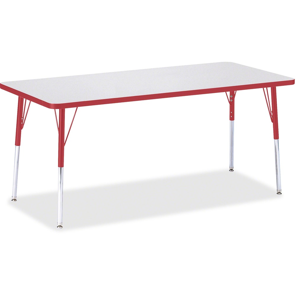 JNT6413JCA008 - Rectangular activity table for adults is perfectly sized to let you work comfortably. Laminate is durable and features an easy-to-clean surface. TRUEdge is permanently thermo-fused to the edges to prevent chipping. Extra-safe, dual-screw steel legs allow you to easily adjust the height of the table. Powder-coated, adjustable legs can be repositioned in 1" increments to provide maximum comfort. Leg guides reduce squeaks, prevent snags and eliminate rusting.