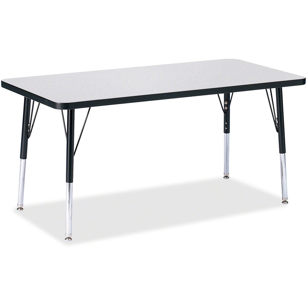 JNT6403JCE180 - Let children safely work on their favorite arts and crafts on this rectangular activity table. Laminate is durable and features an easy-to-clean surface. TRUEdge is permanently thermo-fused to the edges to prevent chipping. Extra-safe, dual-screw steel legs allow you to easily adjust the height of the table. Powder-coated, adjustable legs can be repositioned in 1" increments to provide maximum comfort for children. Leg guides reduce squeaks, prevent snags and eliminate rusting.