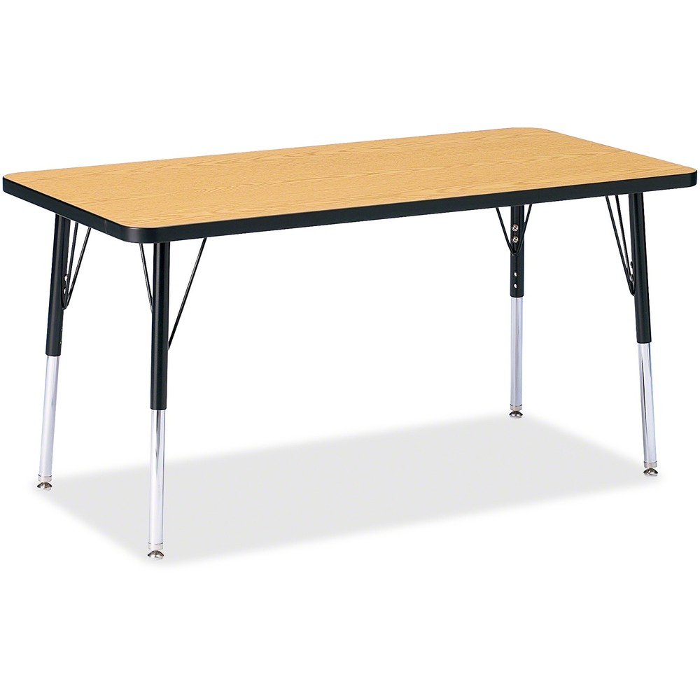 JNT6403JCA210 - Rectangular activity table for adults is perfectly sized to let you work comfortably. Laminate is durable and features an easy-to-clean surface. TRUEdge is permanently thermo-fused to the edges to prevent chipping. Extra-safe, dual-screw steel legs allow you to easily adjust the height of the table. Powder-coated, adjustable legs can be repositioned in 1" increments to provide maximum comfort. Leg guides reduce squeaks, prevent snags and eliminate rusting.