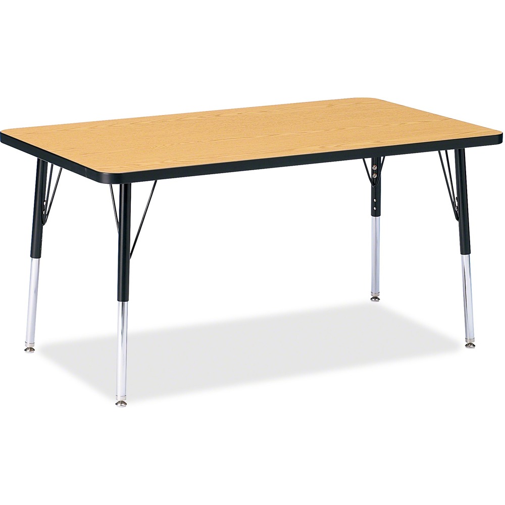 JNT6473JCA210 - Rectangular activity table for adults is perfectly sized to let you work comfortably. Laminate is durable and features an easy-to-clean surface. TRUEdge is permanently thermo-fused to the edges to prevent chipping. Extra-safe, dual-screw steel legs allow you to easily adjust the height of the table. Powder-coated, adjustable legs can be repositioned in 1" increments to provide maximum comfort. Leg guides reduce squeaks, prevent snags and eliminate rusting.