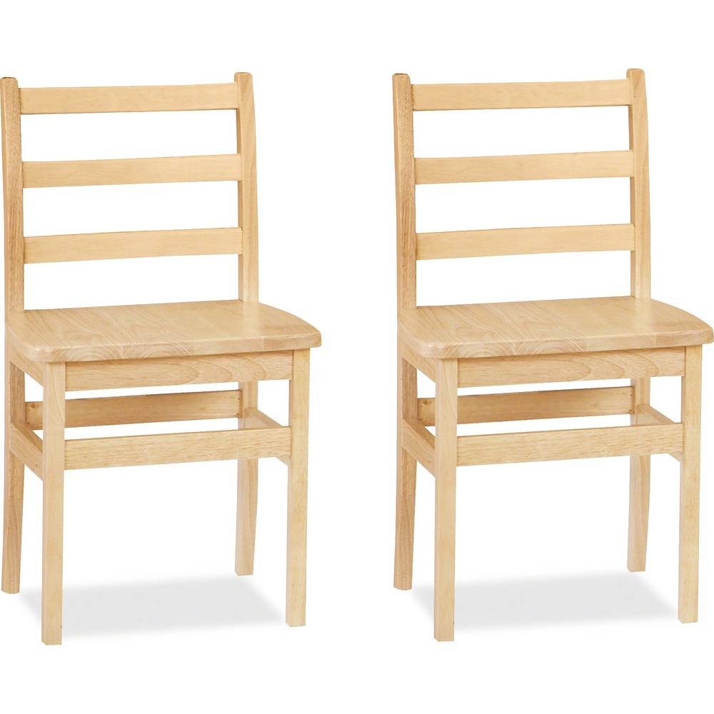 JNT5916JC2 - Encourage good posture with these ladderback chairs. Rails are properly spaced for child safety. Durable plastic glides won't rust or snag carpets. Solid hardwood construction offers durable, long-lasting use.