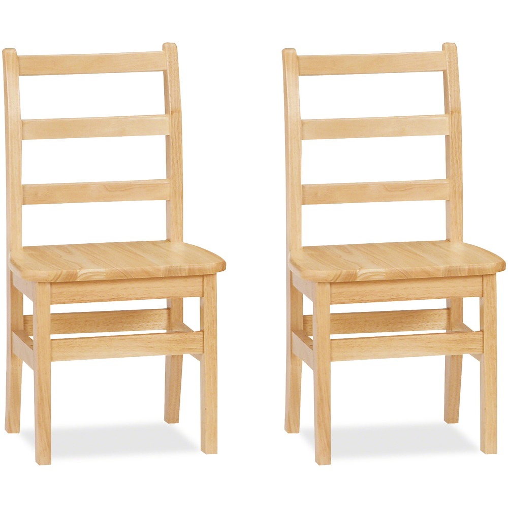 JNT5914JC2 - Encourage good posture with these ladderback chairs. Rails are properly spaced for child safety. Durable plastic glides won't rust or snag carpets. Solid hardwood construction offers durable, long-lasting use.